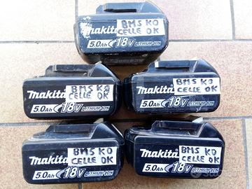 lotto 5 batterie 18V@5000mAh ( celle ok - bms ko )