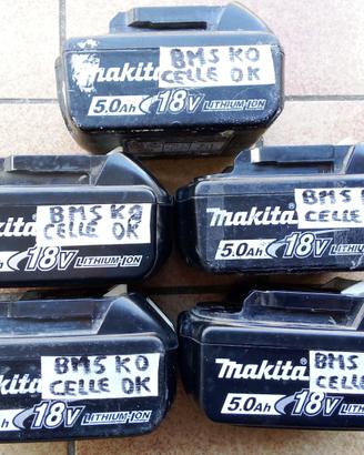 lotto 5 batterie 18V@5000mAh ( celle ok - bms ko )