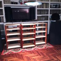 Mobile hi-fi e audiovideo 5 ripiani legno padouk