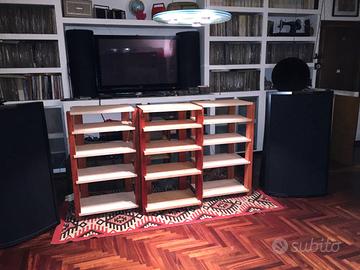 Mobile hi-fi e audiovideo 5 ripiani legno padouk