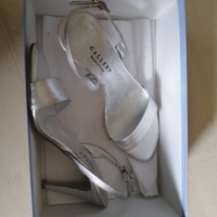 SANDALI ARGENTO CON TACCO 9cm TG. 38