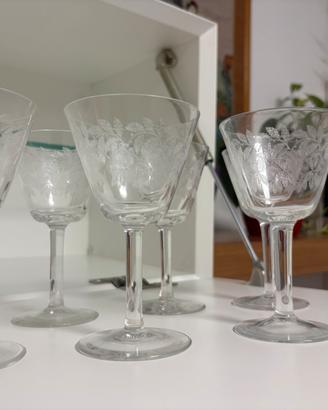 Set coppe da Sherry - Vetro Intagliato