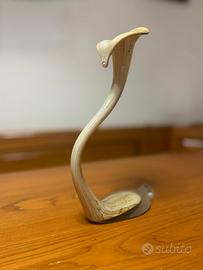 Vaso o candelabro in vetro, fatto a mano.