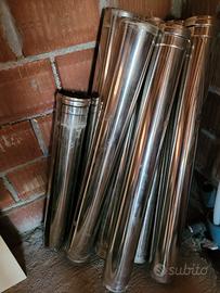Tubi canna fumaria inox usati e raccordo a T