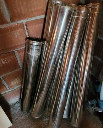 Tubi canna fumaria inox usati e raccordo a T
