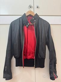 Chiodo da biker Vintage anni 80 vera pelle