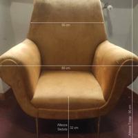 Poltrona in velluto anni 50/60