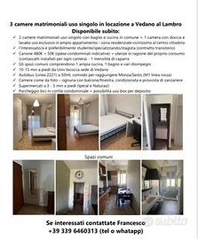 Stanza matrimoniale uso singolo a Vedano al Lambro