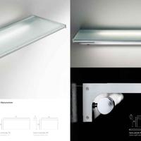 Mensola in vetro illuminabile da parete mod. Tomo