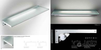 Mensola in vetro illuminabile da parete mod. Tomo