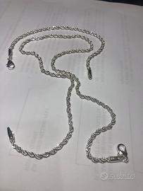 Catenina + braccialetto acciaio  placcat argento 🎁