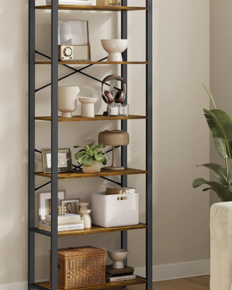 Libreria alta a 6 ripiani - 30×66×186