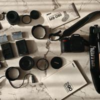📸 Nikon D90 + 18-105mm VR + MB-D80 – Kit Completo