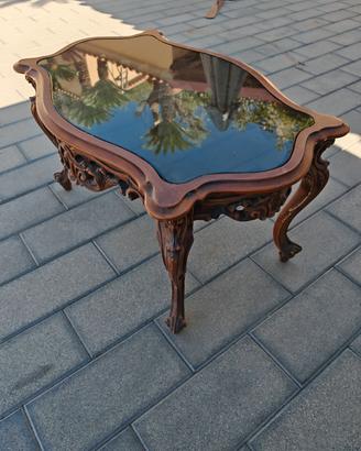 Tavolino in legno e vetro
