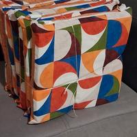 Set da 6 cuscini per sedie con lacci e zip 