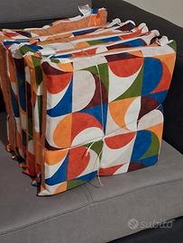 Set da 6 cuscini per sedie con lacci e zip 
