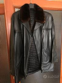 Giacca da donna in pelle con collo in visone aspor