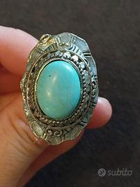 Anello in argento e turchese
