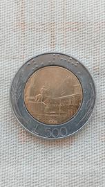 monete 500 lire del 1988 con Errore di conio