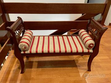 Divanetto Panca in legno con cuscino imbottito