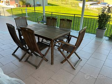 Tavolo con 6 sedie da giardino