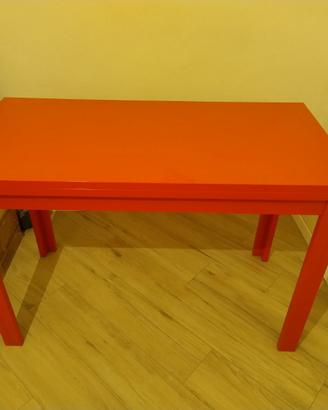 Tavolo/Consolle apribile in laminato colore rosso