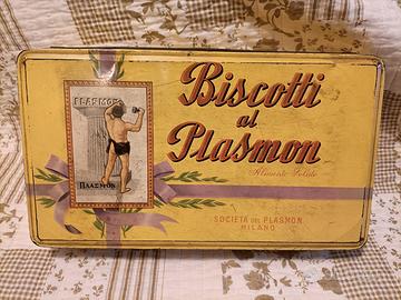 Scatola in latta vintage Biscotti Plasmon