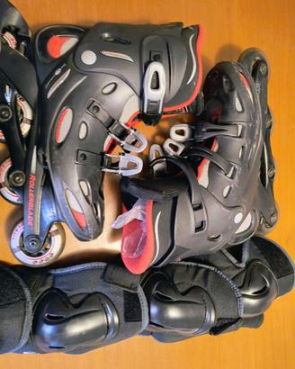 Pattini in linea Rollerblade tg. 42. Con accessori