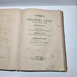 Libro Codice di Procedura Civile Stati Sardi 1854
