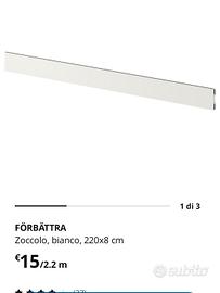 zoccolo cucina bianco Ikea nuovo 220cm