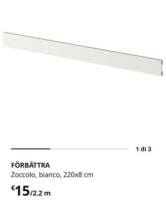 zoccolo cucina bianco Ikea nuovo 220cm