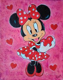 dipinto acrilico su tela Minnie 