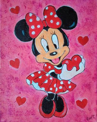 dipinto acrilico su tela Minnie 