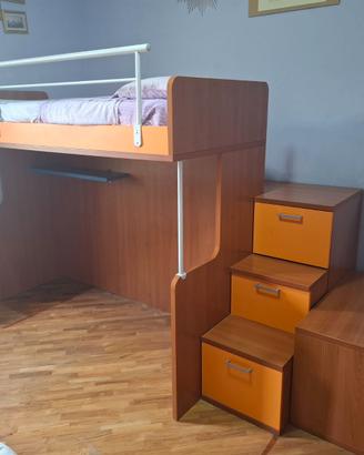 Cameretta con letto a castello + mobili abbinati
