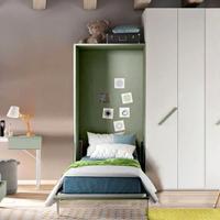 Letto a scomparsa singolo verticale VERDE SALVIA