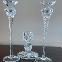 n. 6 candelieri in cristallo e alpaca