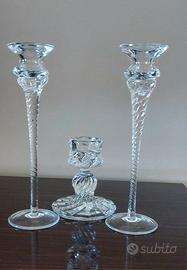 n. 6 candelieri in cristallo e alpaca
