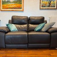 Divano Poltronesofà in Vera Pelle con Relax