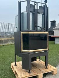 camino LEGNA  con vetro trifacciale VENTILATO