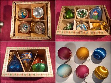 Palline e ornamenti anni 60 per albero di Natale