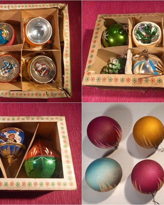 Palline e ornamenti anni 60 per albero di Natale