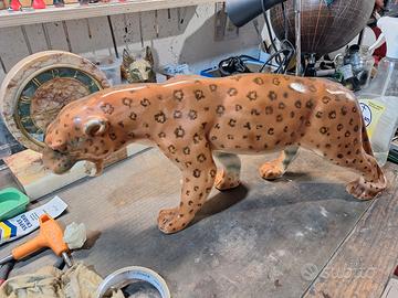 Leopardo Scultura ceramica anni 60