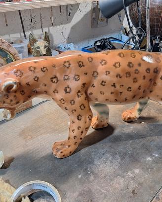Leopardo Scultura ceramica anni 60
