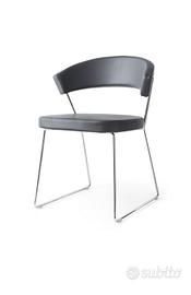 Sedie calligaris connubia new york grigie pelle