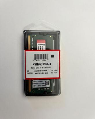 RAM DDR4 Kingston ValueRAM da 4 GB - Nuove