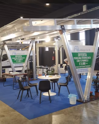 PENSILINA CARPORT FOTOVOLTAICO PER N.2 POSTI AUTO