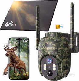 Fototrappola 4G LTE con SIM e Pannello Solare, App