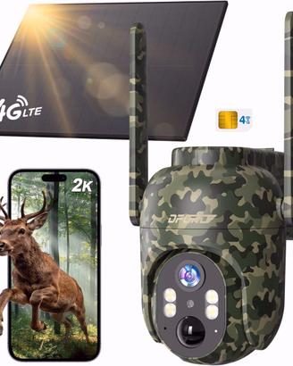 Fototrappola 4G LTE con SIM e Pannello Solare, App