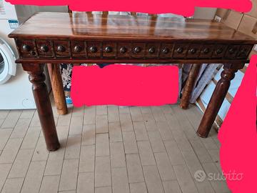 consolle etnica in legno massello