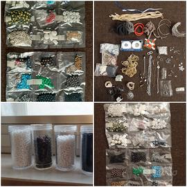 Set perle, pietre, fili e accessori fai da te